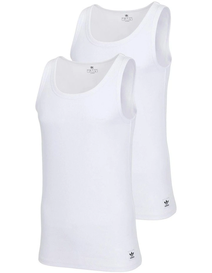 Comfort Rib Cotton Tank Top Pack Of 2 in White image 1