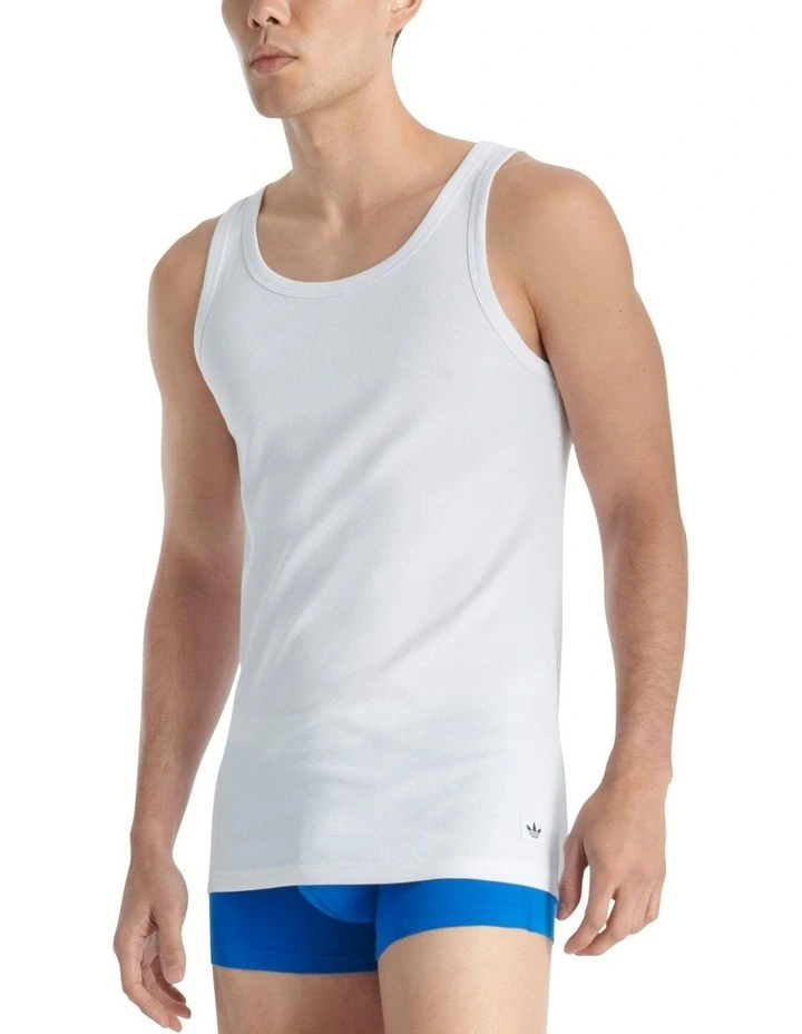 Comfort Rib Cotton Tank Top Pack Of 2 in White image 2