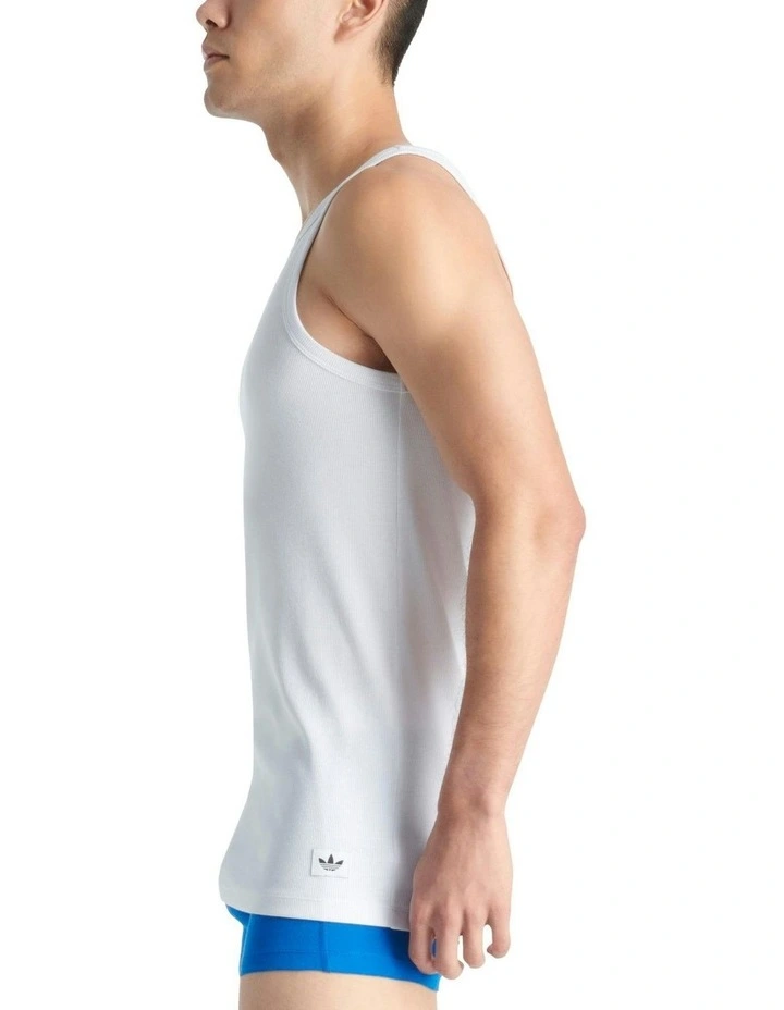 Comfort Rib Cotton Tank Top Pack Of 2 in White image 4