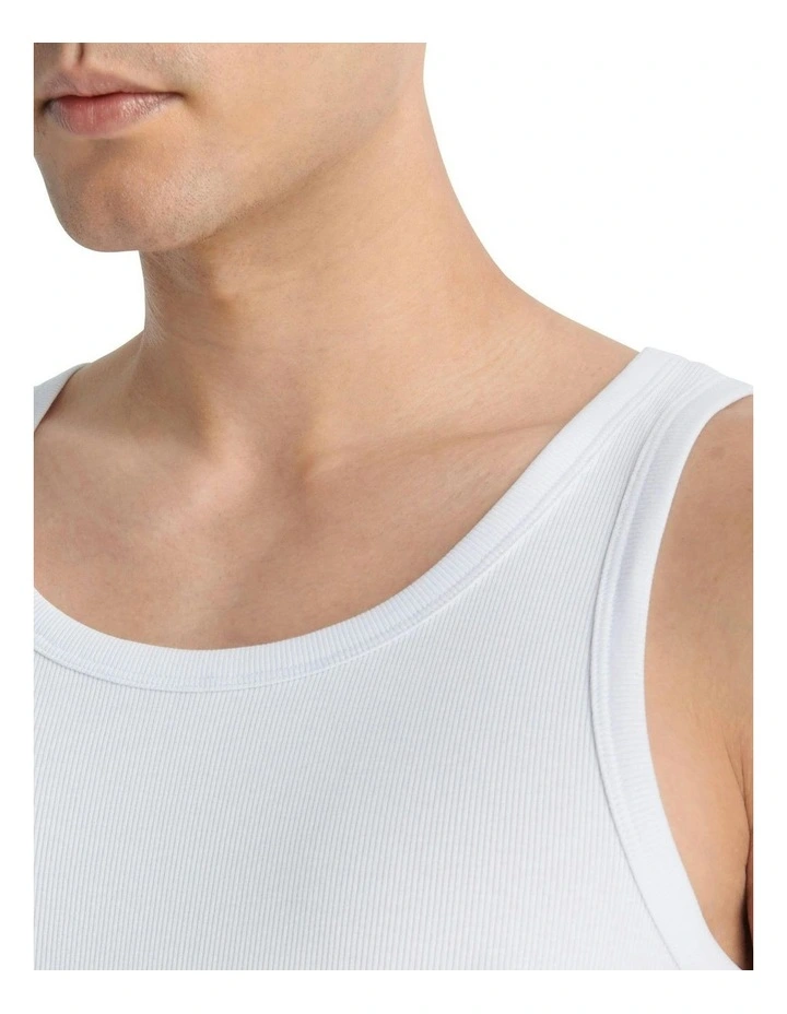 Comfort Rib Cotton Tank Top Pack Of 2 in White image 6