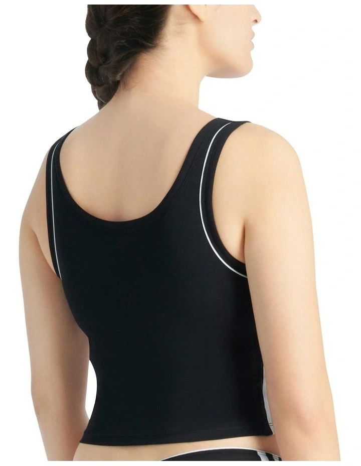 Adicolor Comfort Flex Cotton Padded Cami Crop Top in Black image 2