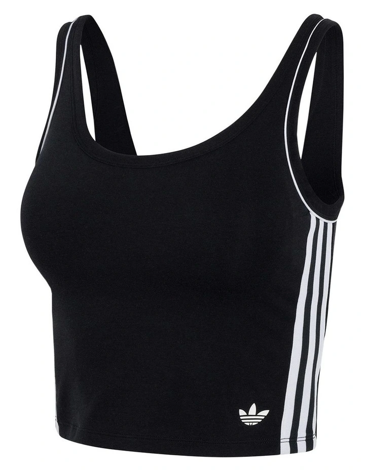 Adicolor Comfort Flex Cotton Padded Cami Crop Top in Black image 5