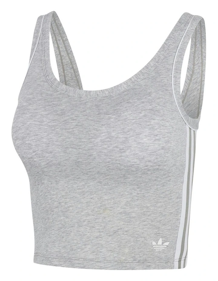 Adicolor Comfort Flex Cotton Padded Cami Crop Top in Heather Grey image 4