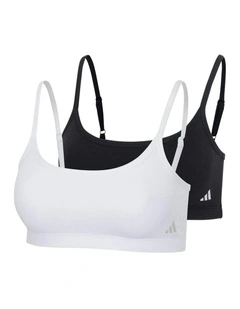2 Pack Active Modal Comfort Wirefree Bralette With Cotton in Black/White