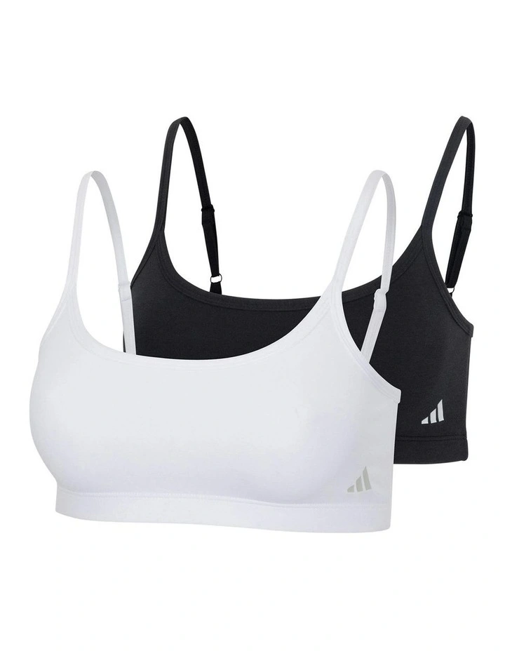 2 Pack Active Modal Comfort Wirefree Bralette With Cotton in Black/White image 1