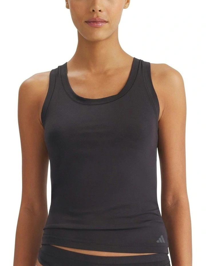 2 Pack Active Modal Comfort Tank Top With Cotton in Black/White image 2