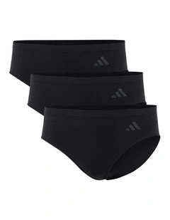 3 Pack Active Seamless Hipster Brief Underwear in Black