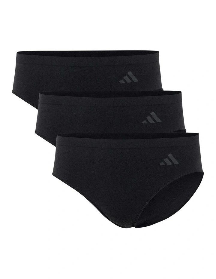 3 Pack Active Seamless Hipster Brief Underwear in Black image 1