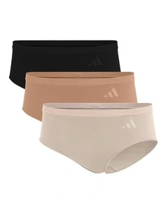 3 Pack Active Seamless Hipster Brief Underwear in Assorted