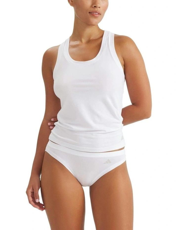 2 Pack Active Modal Comfort Tank Top With Cotton in White image 5