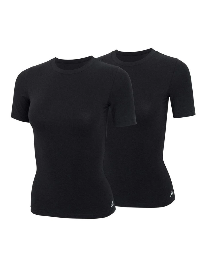2 Pack Active Modal Comfort T-Shirt With Cotton in Black image 1