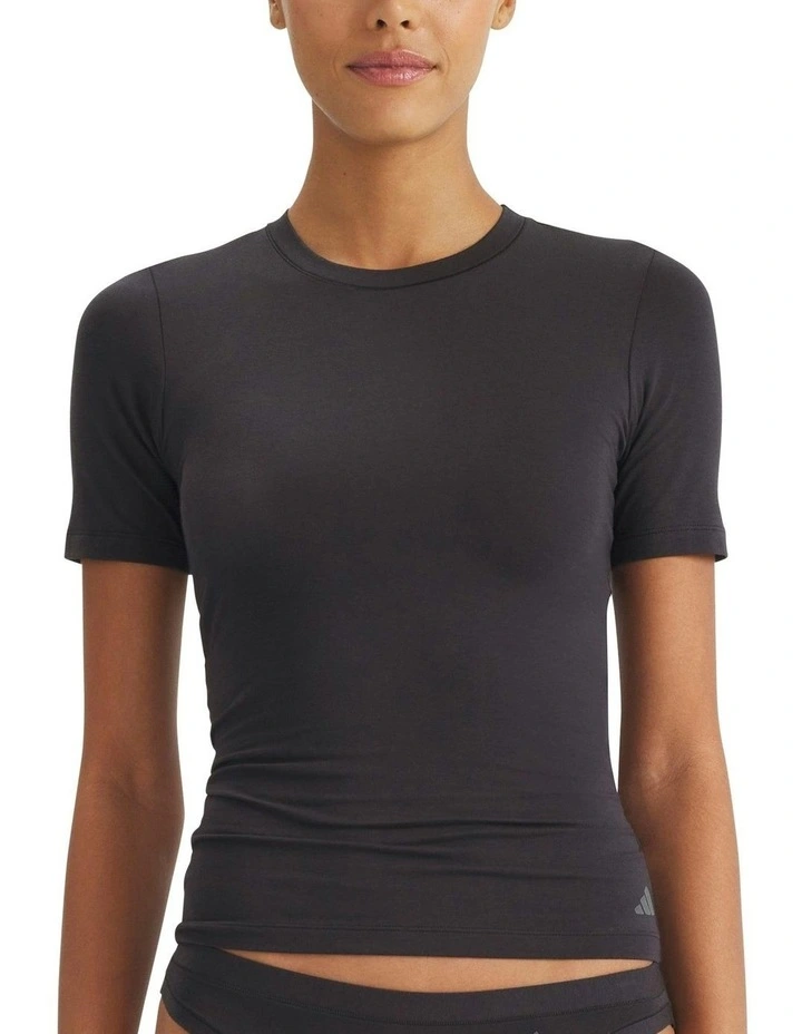 2 Pack Active Modal Comfort T-Shirt With Cotton in Black image 2