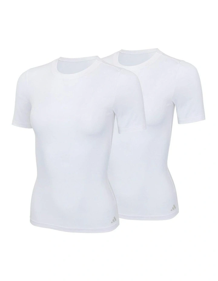 2 Pack Active Modal Comfort T-Shirt With Cotton in White image 1