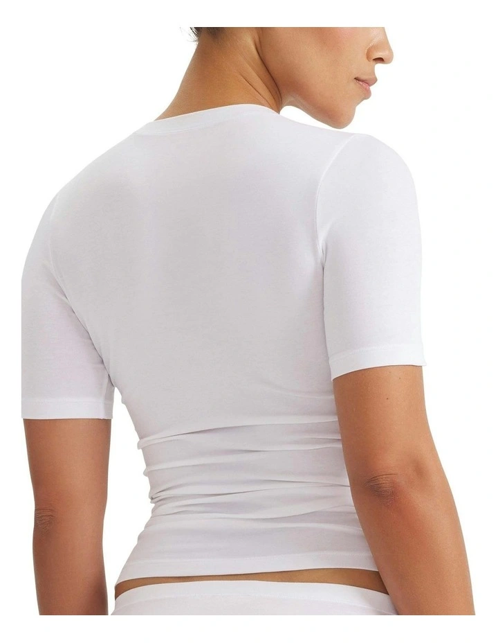 2 Pack Active Modal Comfort T-Shirt With Cotton in Black/White image 3