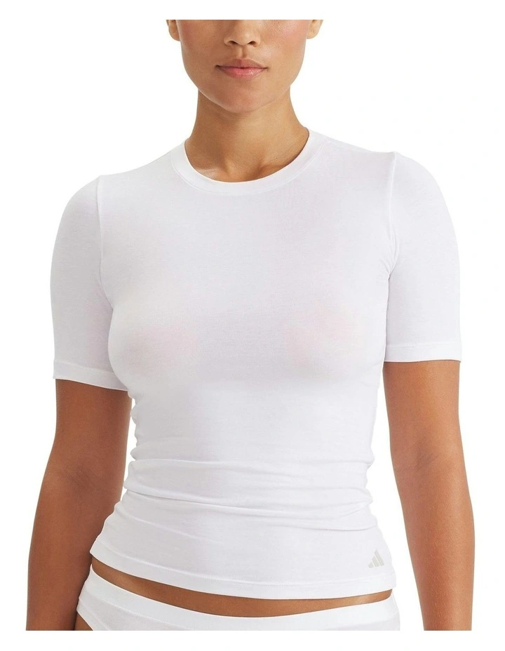 2 Pack Active Modal Comfort T-Shirt With Cotton in Black/White image 5