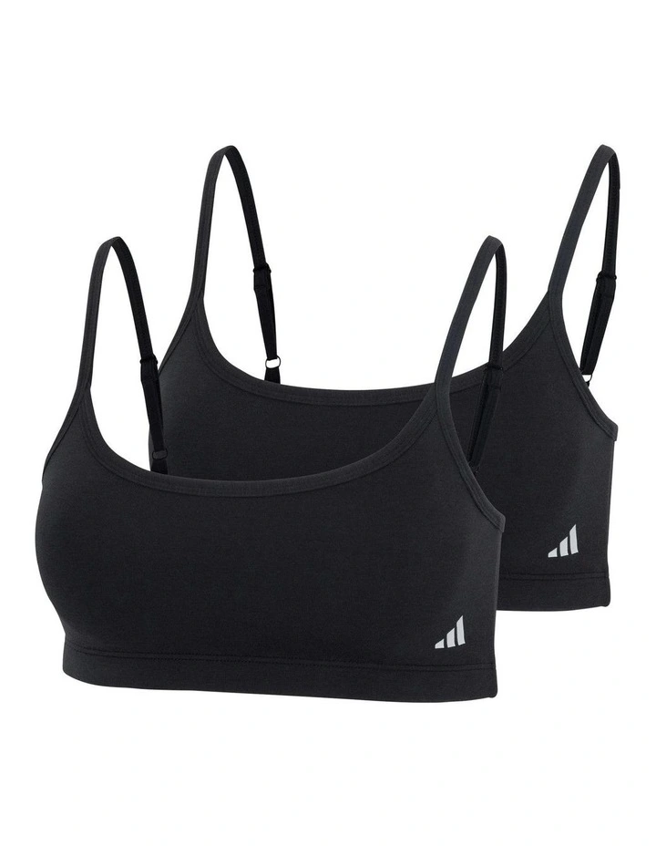 2 Pack Active Modal Comfort Wirefree Bralette With Cotton in Black image 1