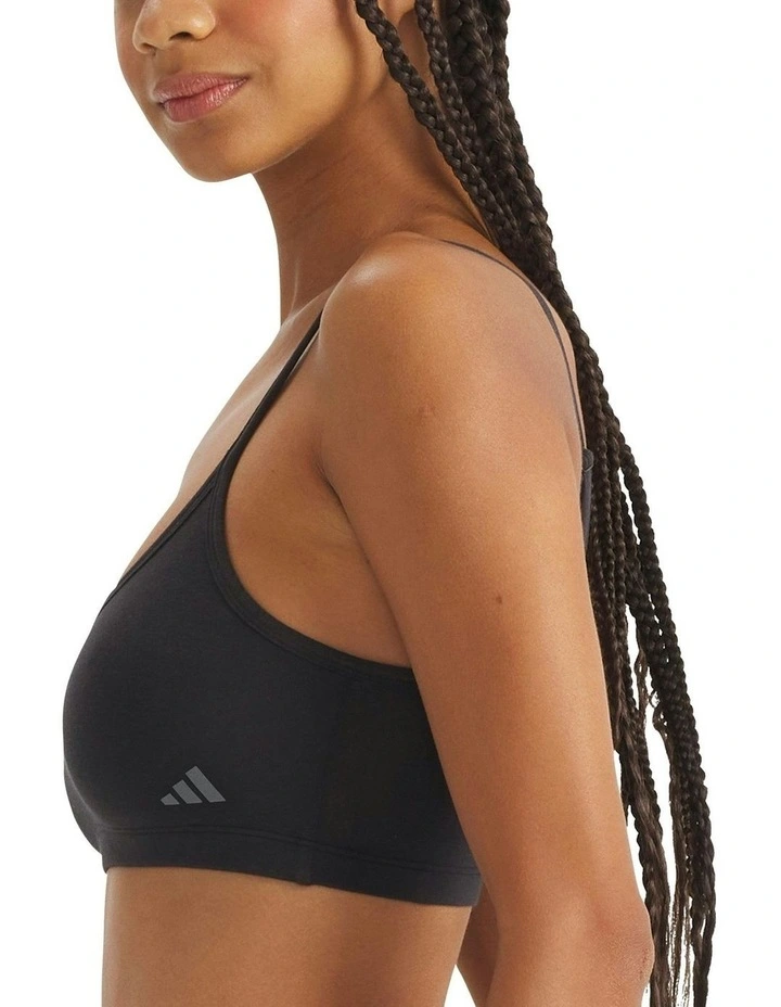 2 Pack Active Modal Comfort Wirefree Bralette With Cotton in Black image 4