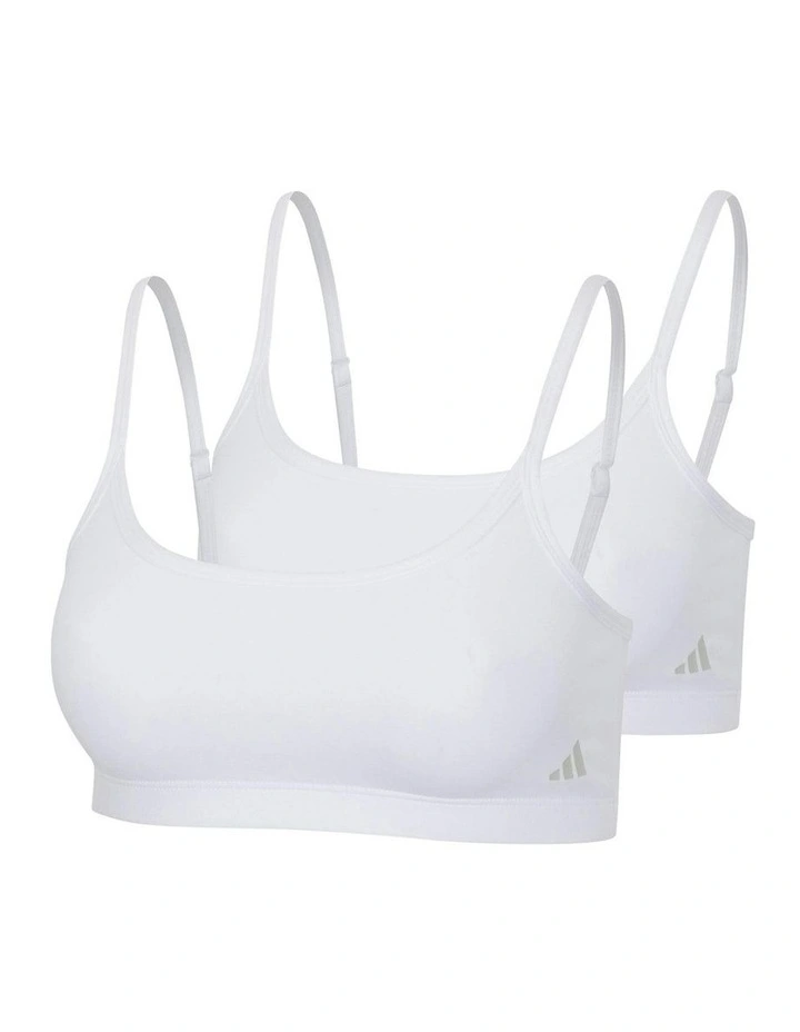 2 Pack Active Modal Comfort Wirefree Bralette With Cotton in White image 1