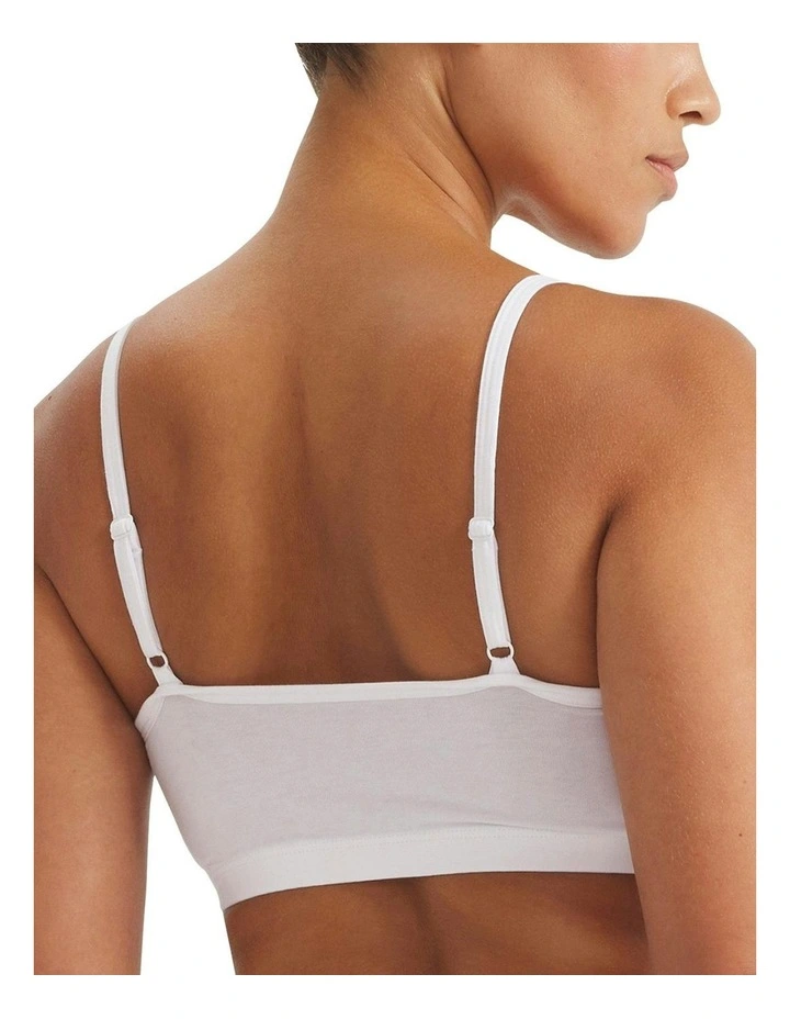2 Pack Active Modal Comfort Wirefree Bralette With Cotton in White image 3