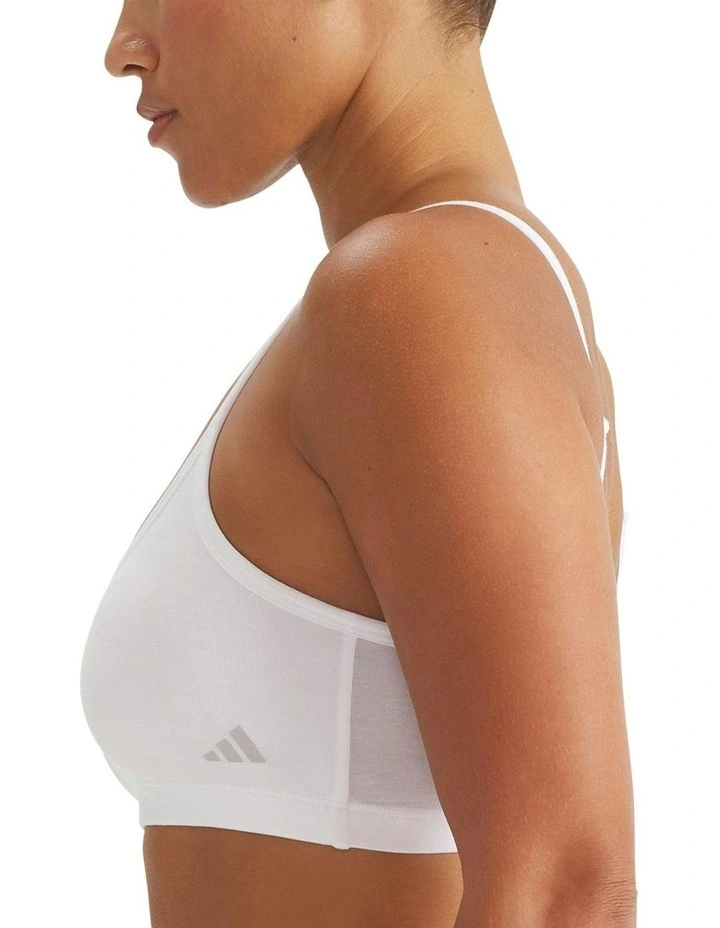 2 Pack Active Modal Comfort Wirefree Bralette With Cotton in White image 4