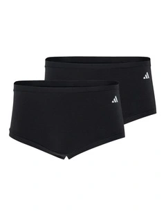2 Pack Active Modal Comfort Shorty Brief Underwear in Black