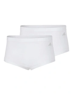 2 Pack Active Modal Comfort Shorty Brief Underwear in White