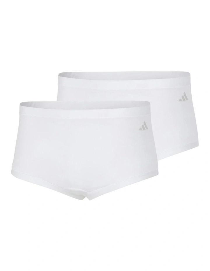 2 Pack Active Modal Comfort Shorty Brief Underwear in White image 1