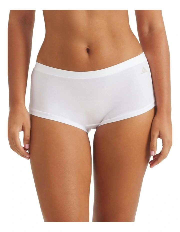 2 Pack Active Modal Comfort Shorty Brief Underwear in White image 2