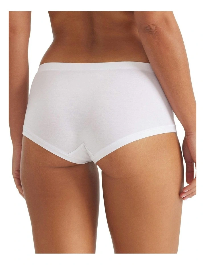 2 Pack Active Modal Comfort Shorty Brief Underwear in White image 3