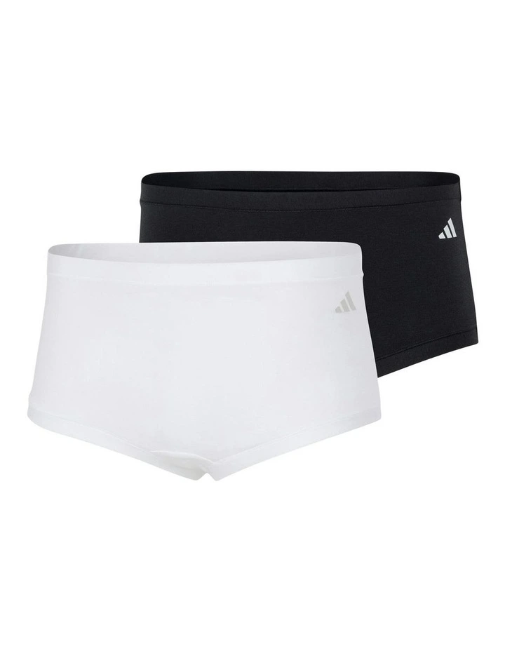 2 Pack Active Modal Comfort Shorty Brief Underwear in Black/White image 1