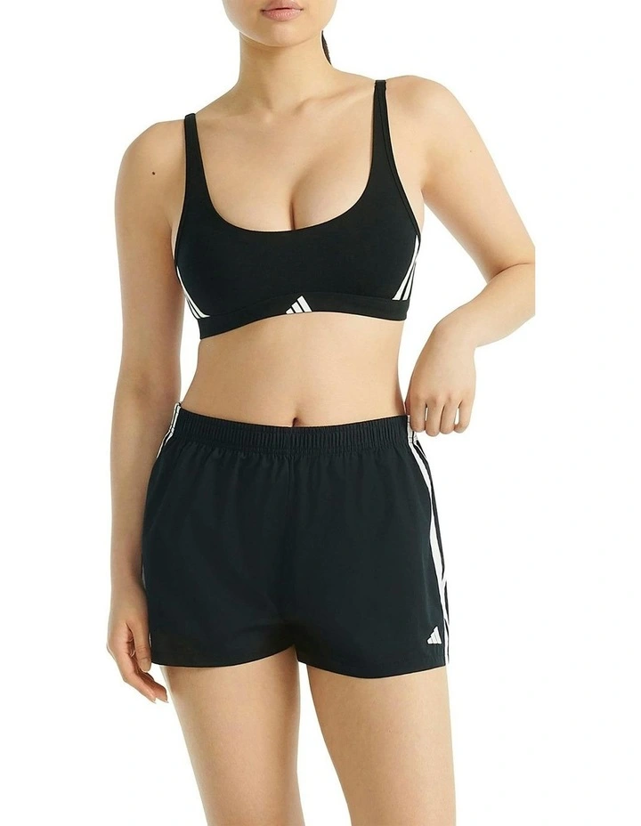 Active Essentials Cotton Stripes Woven Boxer Underwear in Black image 5