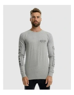 NYC Long Sleeve Tee in Grey Marle