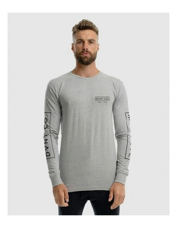 NYC Long Sleeve Tee in Grey Marle