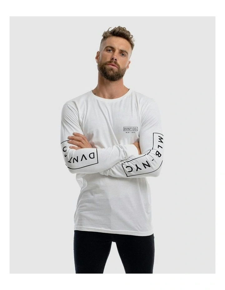 NYC Long Sleeve Tee in White image 1
