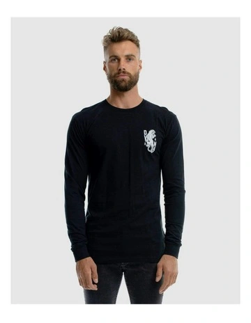 Panther Long Sleeve Tee in Black