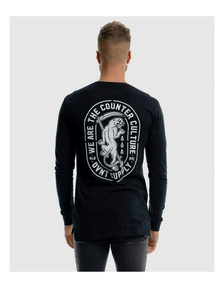 Panther Long Sleeve Tee in Black image 2