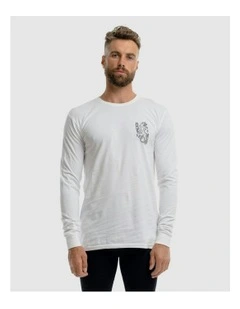 Panther Long Sleeve Tee in White