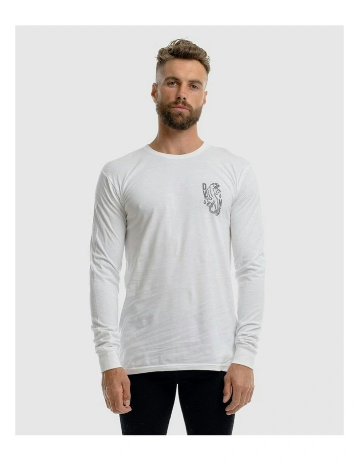 Panther Long Sleeve Tee in White image 1