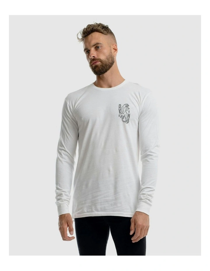 Panther Long Sleeve Tee in White image 4