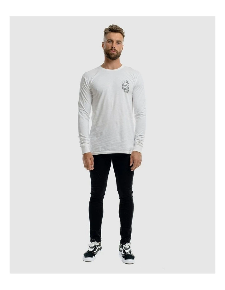Panther Long Sleeve Tee in White image 7