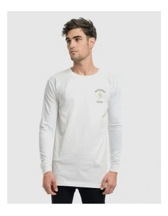 Sinners Club Long Sleeve Tee in White