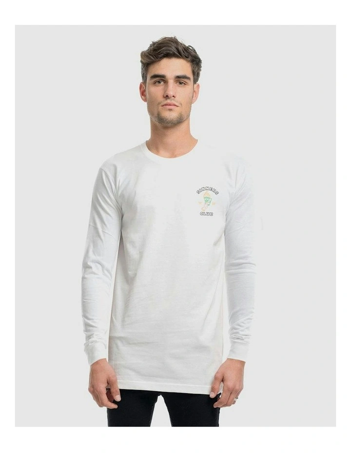 Sinners Club Long Sleeve Tee in White image 3