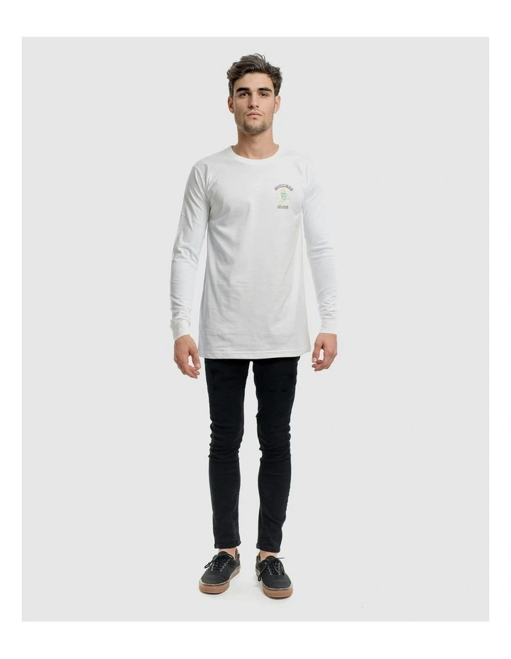 Sinners Club Long Sleeve Tee in White image 5