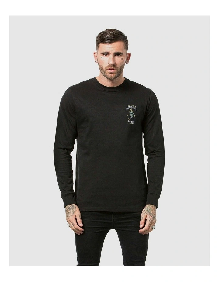 Sinners Club Long Sleeve Tee in Black image 4