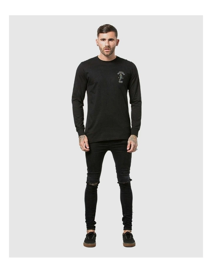 Sinners Club Long Sleeve Tee in Black image 5