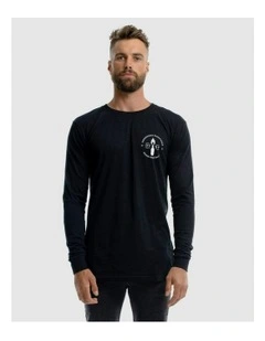 Emblem 2.0 Long Sleeve Tee in Black