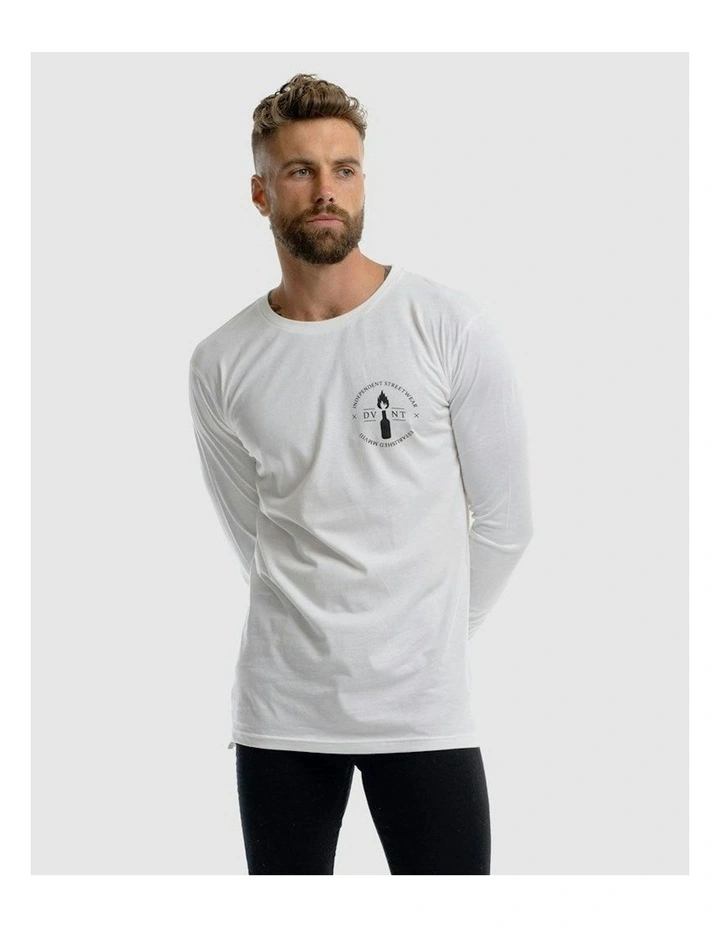 Emblem 2.0 Long Sleeve Tee in White image 3