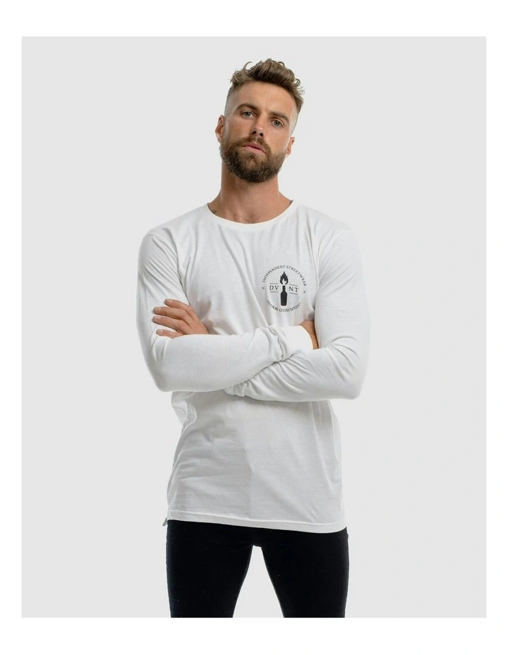 Emblem 2.0 Long Sleeve Tee in White image 4