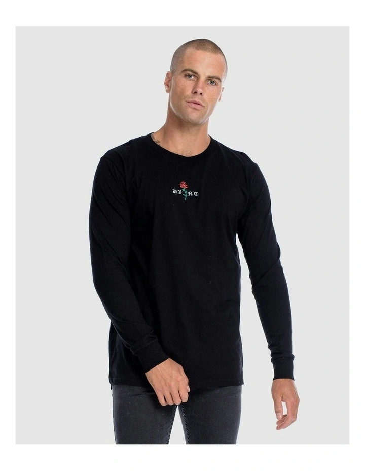 Barbed Rose Long Sleeve Tee in Black image 4