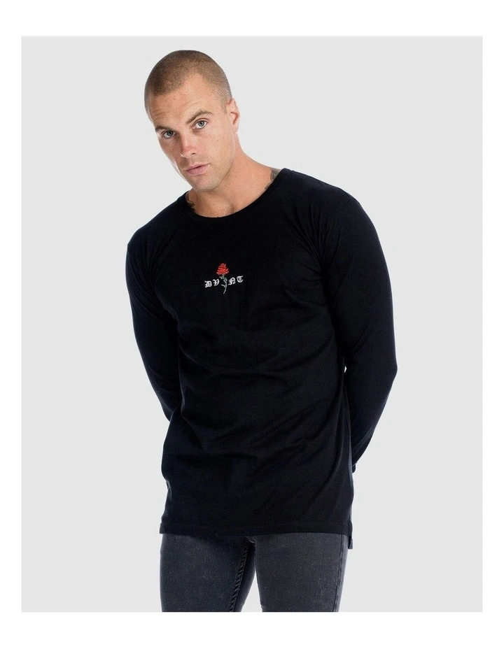 Barbed Rose Long Sleeve Tee in Black image 5